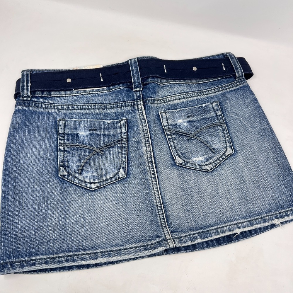 So Wear It Declare It Denim Stretch Mini Skirt With Belt Size 7 NWT - Picture 3 of 16